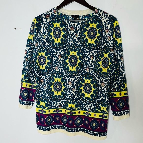 Talbots Sweaters - Talbots Size XL Pure Merino Wool Pattern Colorful Sweater